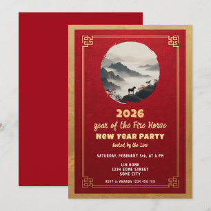 Chinese New Year 2026 Horse New Year Party Invitation