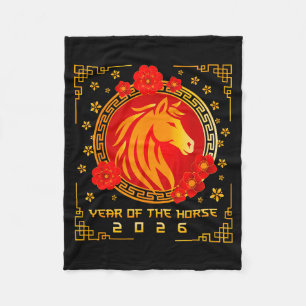 Chinese New Year 2026 Of The Horse Lunar New Year  Fleece Blanket