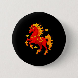 Chinese New Year 2026 Year Of The Fire Horse Flame 2 Inch Round Button