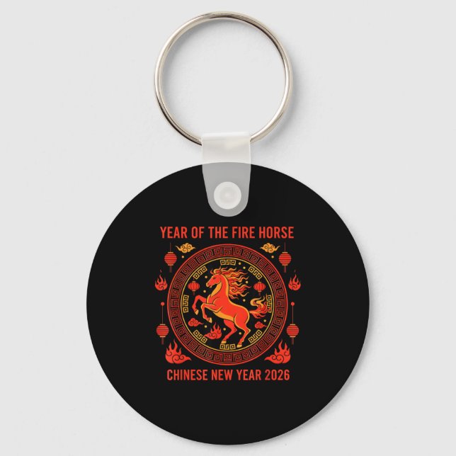 Chinese New Year 2026 Year Of The Fire Horse  Keychain (Front)