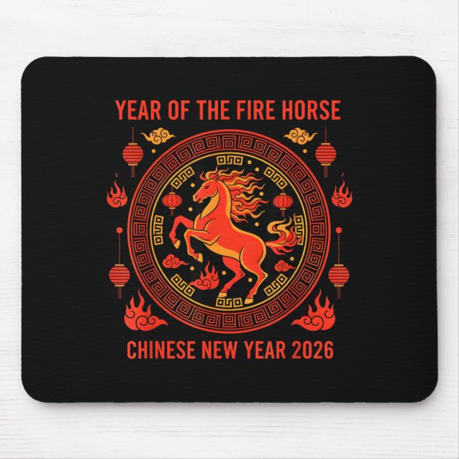 Chinese New Year 2026 Year Of The Fire Horse  Mouse Pad (Front)