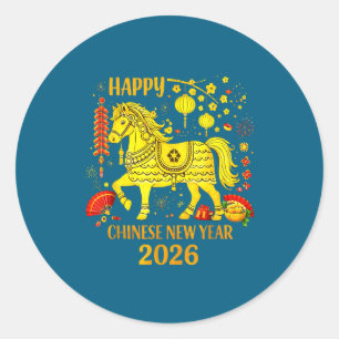 Chinese New Year 2026 Year Of The Horse 1  Classic Round Sticker