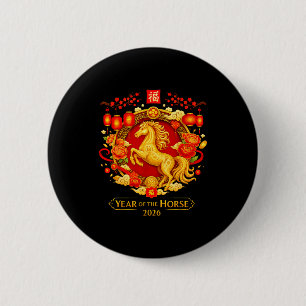 Chinese New Year 2026 Year Of The Horse  2 Inch Round Button