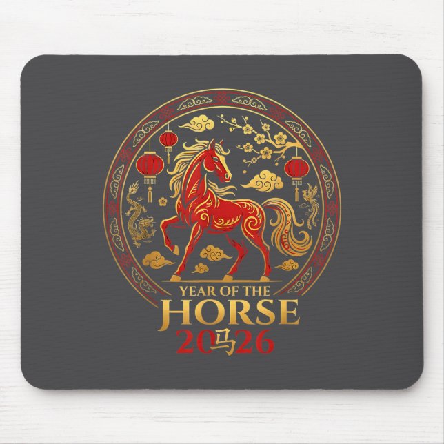 Chinese New Year 2026 Year Of The Horse 4  Mouse Pad (Front)