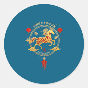 Chinese New Year 2026 Year Of The Horse 6  Classic Round Sticker