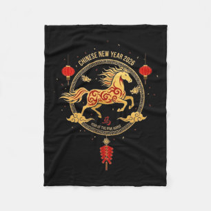 Chinese New Year 2026 Year Of The Horse 6 Fleece Blanket