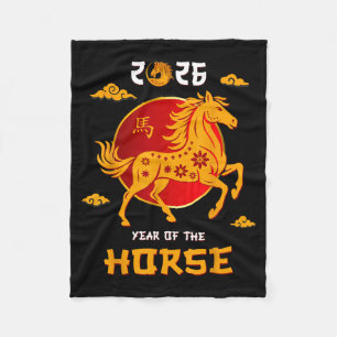 Chinese New Year 2026 Year Of The Horse _7  Fleece Blanket