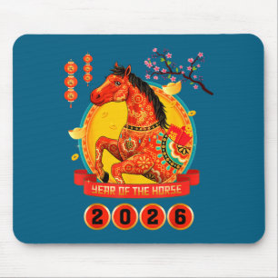Chinese New Year 2026 Year Of The Horse Happy Luna Mouse Pad