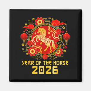 Chinese New Year 2026 Year Of The Horse Happy New  Magnet