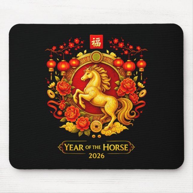 Chinese New Year 2026 Year Of The Horse Lunar New  Mouse Pad (Front)