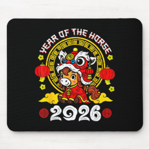 Chinese New Year 2026 Year Of The Horse Lunar New  Mouse Pad