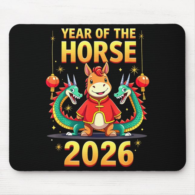 Chinese New Year 2026 Year Of The Horse  Mouse Pad (Front)