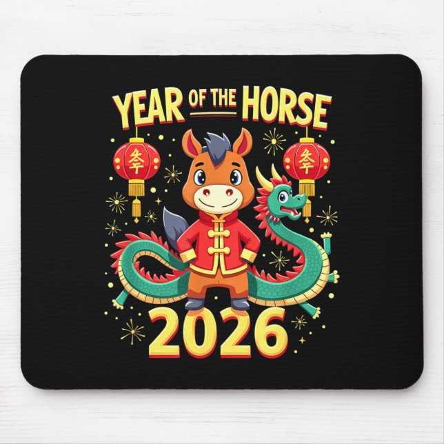 Chinese New Year 2026 Year Of The Horse  Mouse Pad (Front)