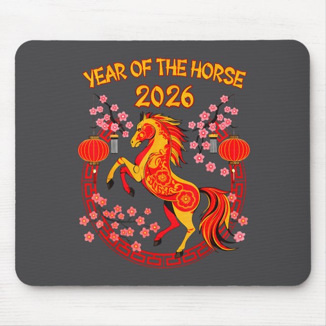 Chinese New Year 2026 Year Of The Horse  Mouse Pad (Front)