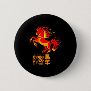 Chinese New Year 2026 Year Of The Horse New Year's 2 Inch Round Button