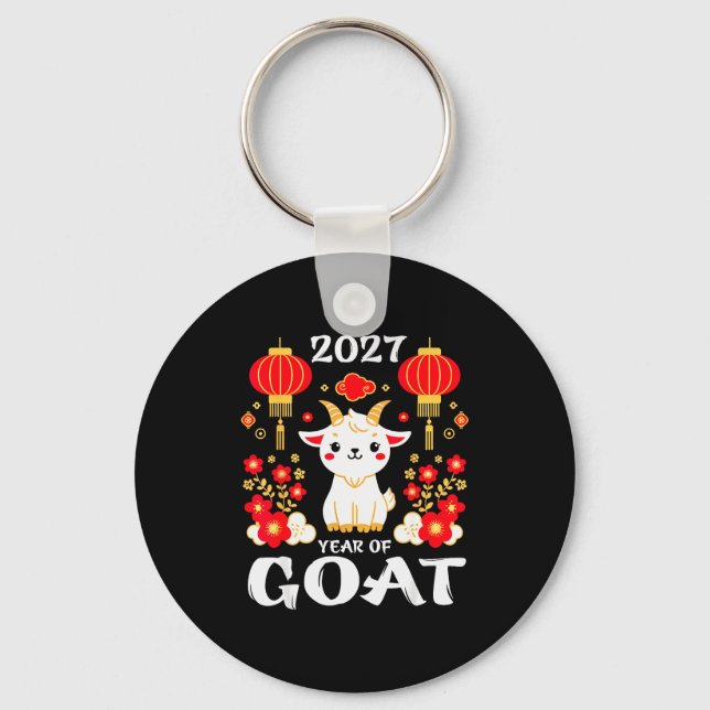 Chinese New Year 2027 Year Of The Goat 2027 New Ye Keychain (Front)
