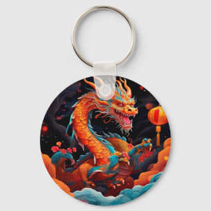 Chinese New Year colourful dragon Keychain
