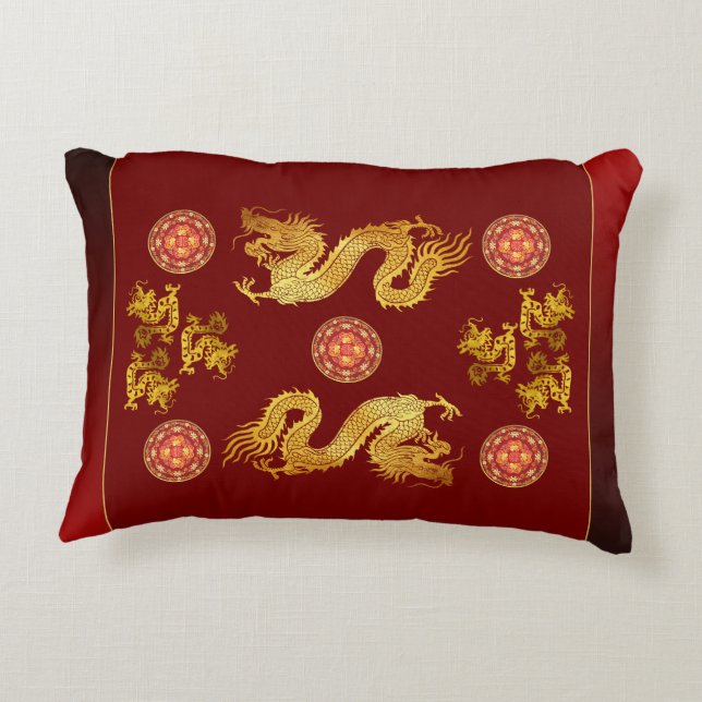 Chinese New Year Dragon 2024 decorated AP Accent Pillow (Back)
