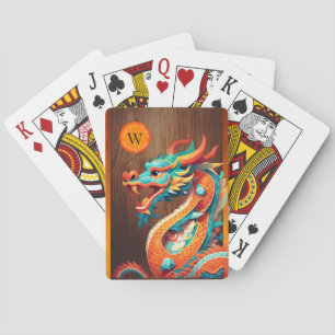 Chinese New Year Dragon 2024 Monogram PCs Playing Cards