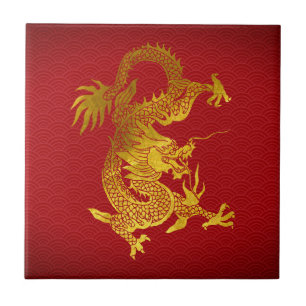 Chinese New Year Dragon 2024 paper-cut T Tile