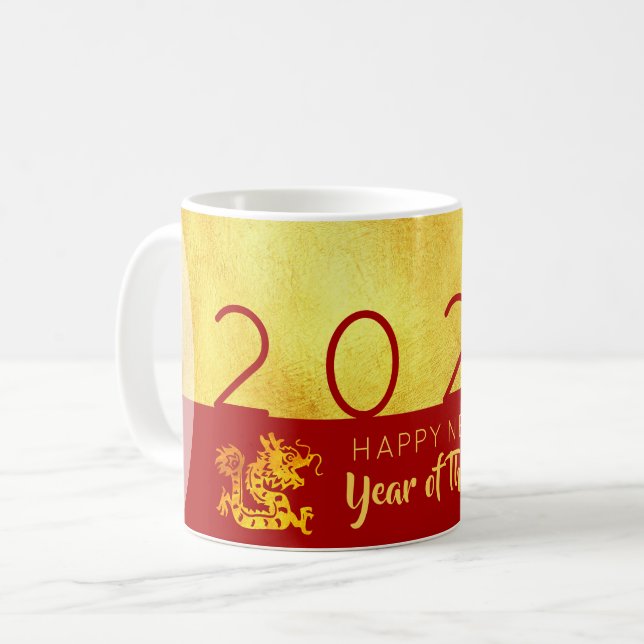Chinese New Year Dragon 2024 Red Gold 2TM Coffee Mug (Front Left)