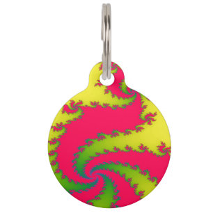 Chinese New Year Dragon Fractal Custom Dog Tag