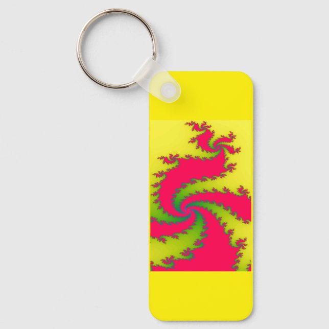 Chinese New Year Dragon Fractal Custom Keychain (Front)