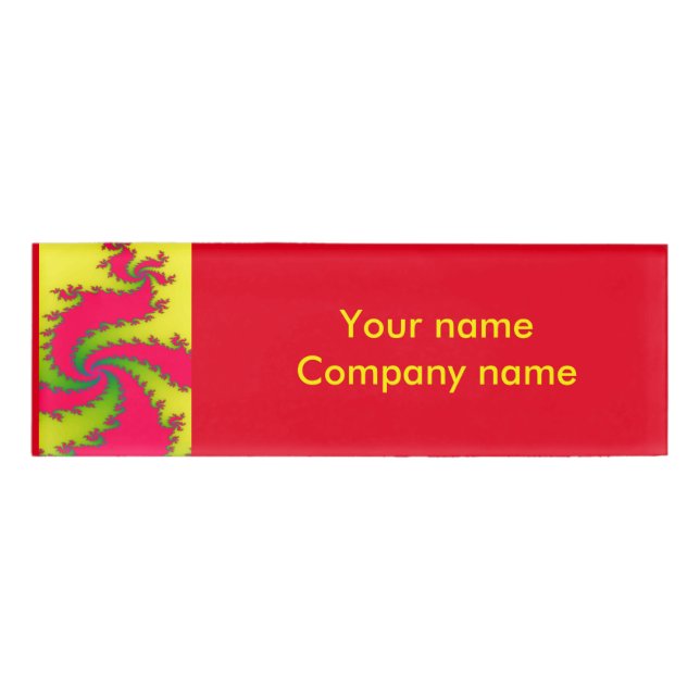Chinese New Year Dragon Fractal Custom Name Tag (Front)