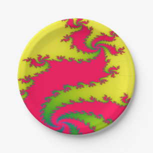 Chinese New Year Dragon Fractal Paper Party Plates