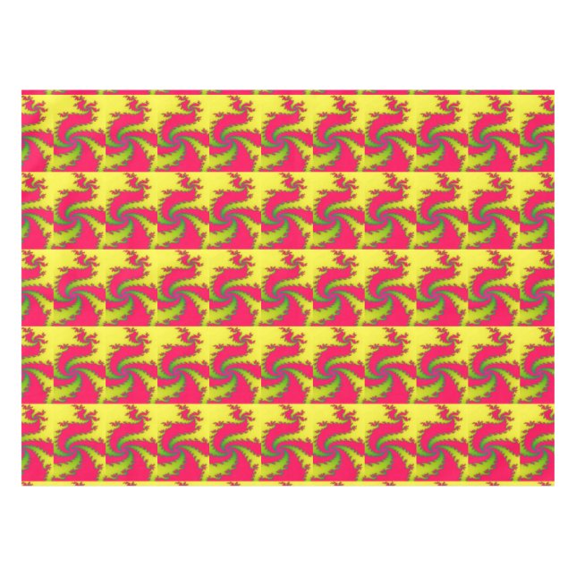 Chinese New Year Dragon Fractal Tablecloth (Front (Horizontal))