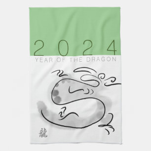 Chinese New Year Dragon Original Painting KT2 Kitchen Towel