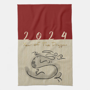 Chinese New Year Dragon Original Painting Zodiac 2 Kitchen Towel