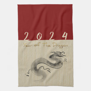 Chinese New Year Dragon Original Painting Zodiac K Kitchen Towel