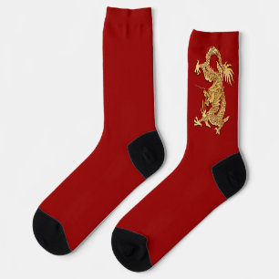 Chinese New Year Dragon Paper-cut Choose Colour CS Socks