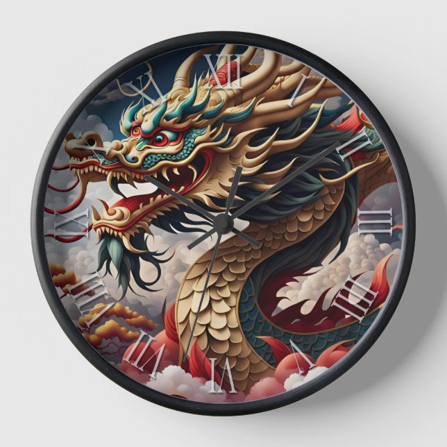 Chinese New Year Dragon Zodiac Birthday WC4 Clock (Front)