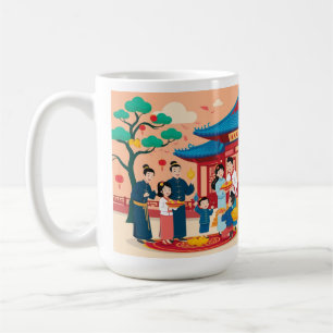 Chinese new year family feast coffee mug