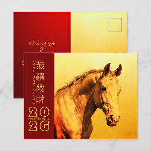 Chinese New Year Fire Horse 2026 HPostC2 Holiday Postcard