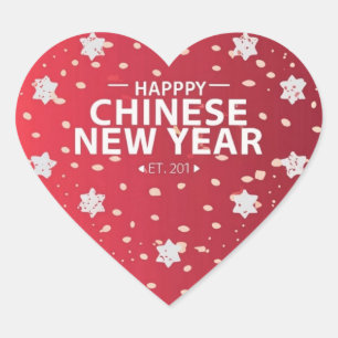 Chinese New Year gift Heart Sticker