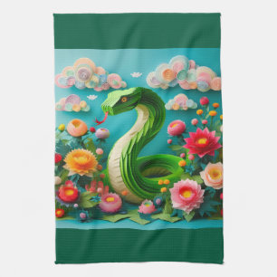 Chinese New Year green Snake 2025 KT3 Kitchen Towel