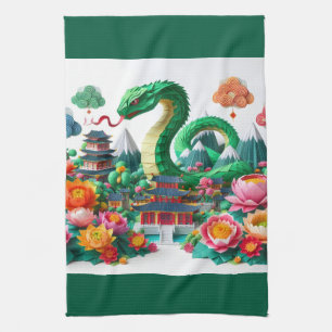 Chinese New Year green Snake 2025 KT6 Kitchen Towel