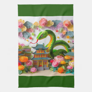 Chinese New Year green Snake 2025 KT7 Kitchen Towel