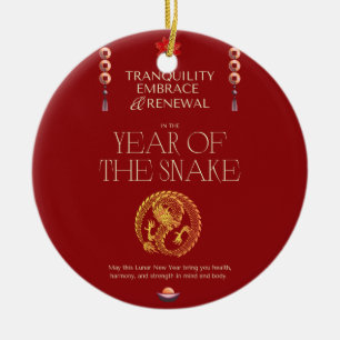 CHINESE NEW YEAR GREETING CARD CERAMIC ORNAMENT