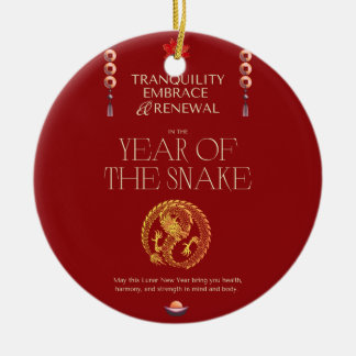 CHINESE NEW YEAR GREETING CARD  CERAMIC ORNAMENT