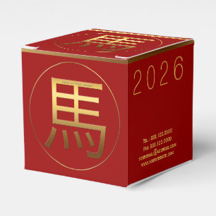 Chinese New Year horse 2026 Gold Birthday CFB Favor Box