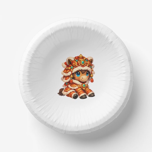 Chinese New Year Horse 2026 Zodiac Paper Plate (Front)