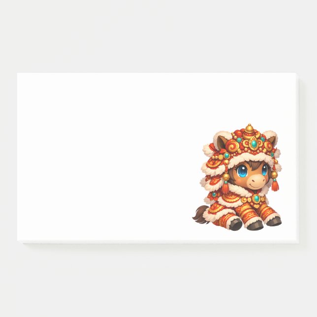 Chinese New Year Horse 2026 Zodiac Post-it Notes (Front)