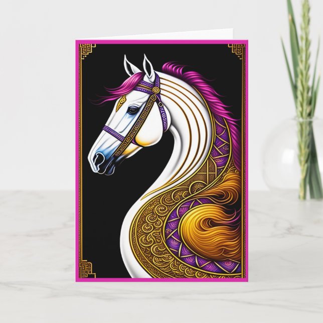 Chinese New Year Horse Greeting Card (Front)