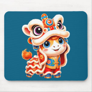 Chinese new year horse lion cny dance costume mouse pad