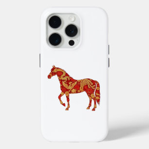 Chinese New Year Horse with Dragon Phoenix iPhone 15 Pro Case