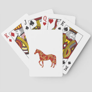 Chinese New Year Horse with Dragon Phoenix Playing Cards